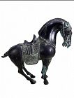 Qing Dynasty (revival) Black Patinated Bronze "TANG WAR HORSE"