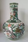 Giant Size Famille Verte Chinese Porcelaine Bulbous Vase.