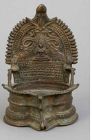 INDIAN ANTIQUE RITUAL OIL LAMP WITH GODDESS LAKSHIMI