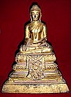 Gilt Thai Wooden Buddha, subduing Mara, 19th Century