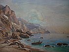 Original Watercolor Painting by S. Corrodi, 1865 AMALFI