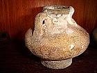 15th Century Sukkothai Ceramic Mini Vase w. Marine dep
