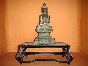 Shan State Bronze Buddha on Tapered Throne, 19th Cent.