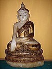 Marble Shakyamuni Buddha with Gilding, 18/19th Century