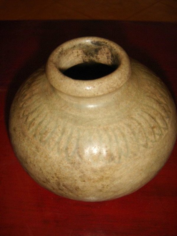 SONG DYNASTY Celadon Vase, China, incised decor