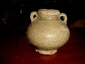 Craquele Green SONG DYNASTY Celadon Pot with loops, pre 1492