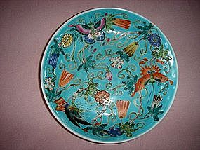 Chinese Turquoise Glaze Porcelain Dish, Republic Period