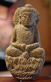 Kushan Terracota Votive Buddha, 2-4th Cent. AD.