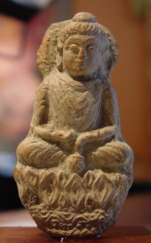 Kushan Terracota Votive Buddha, 2-4th Cent. AD.