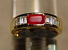 Burma Ruby/Diamond Ring, 18K. Gold
