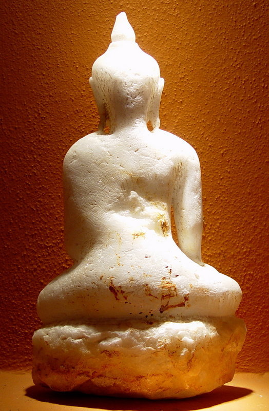 Shakyamuni Marble Buddha Sculpture subduing Mara, Burma
