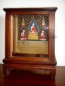 Rare Siamese Miniature Shrine/Display Cabinet, 19th C.