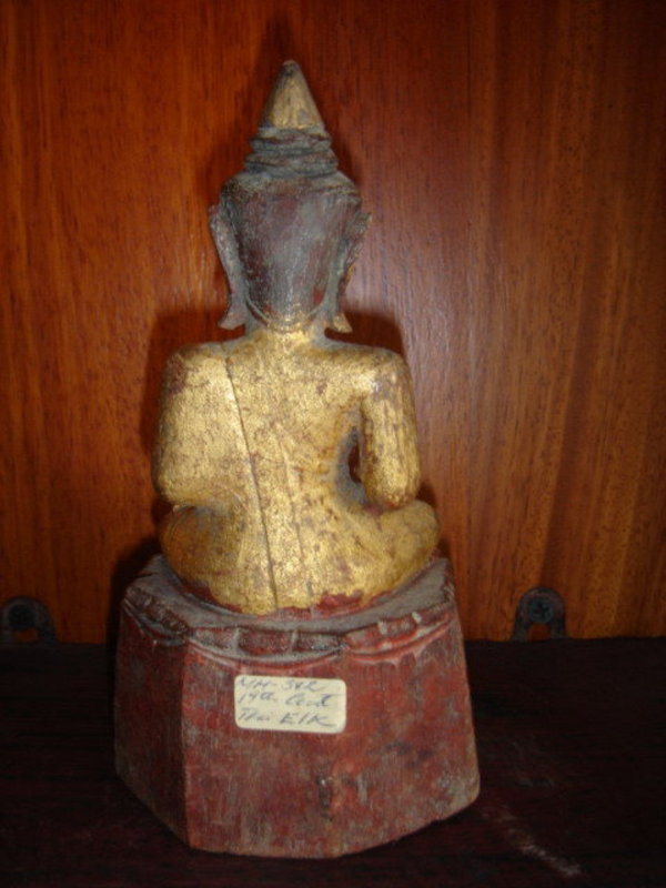 Serene Gilt Wooden Buddha, Lanna Thai, 19th Century