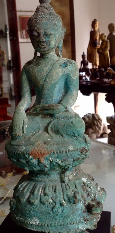 AVA BRONZE BUDDHA, subduing Mara, 15th Cent. Burma