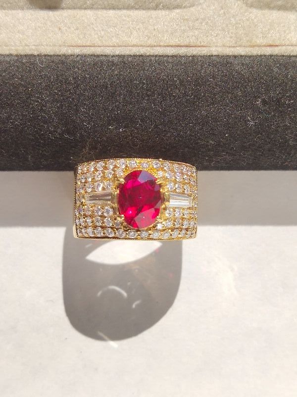 Extremely Rare &amp; Important Genuine Ruby Ring 18 K. Gold