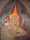 Tempera Scroll Wall Hanging with Angel, Thailand
