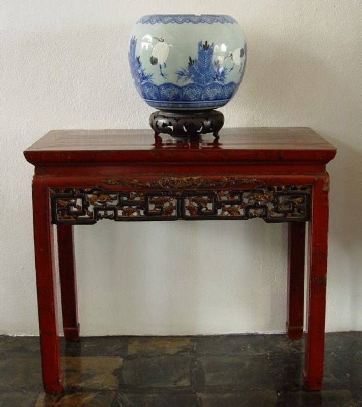 Cinnabar Lacquer Fujian Console/Table, 19th Century