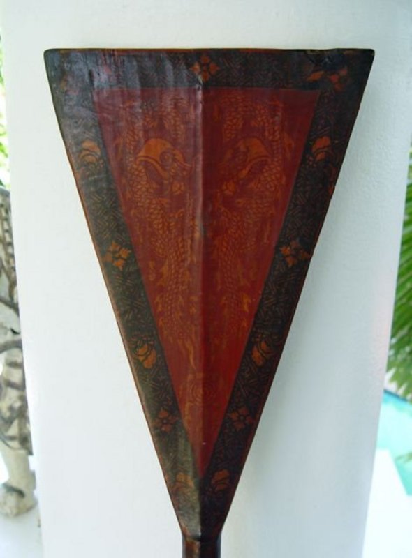 Very Rare Antique Siamese Ceremonial Wooden Boat Paddle