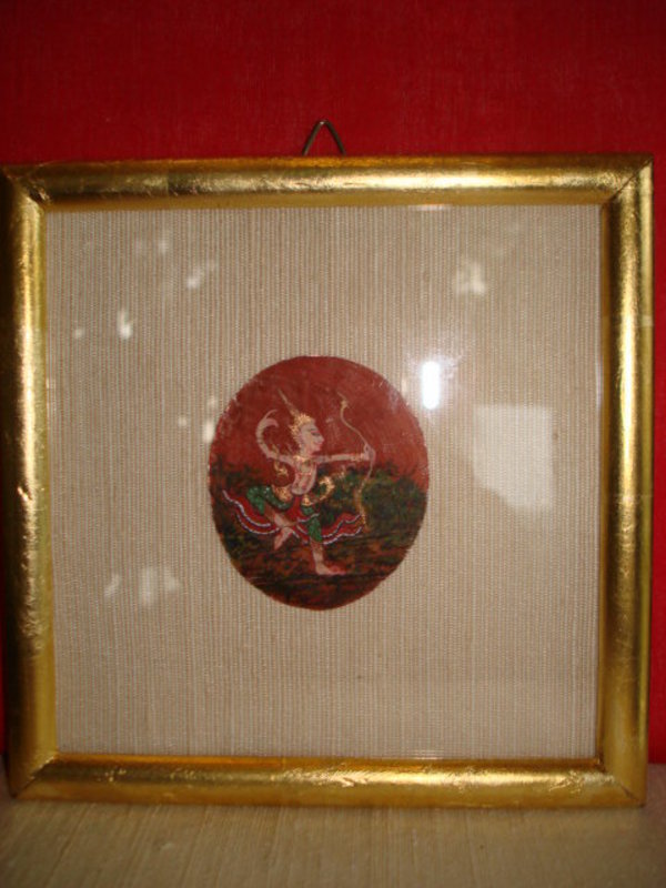 Framed Miniature Thai Painting on Mother-of-Pearl