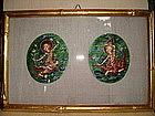 Framed Miniature Thai Paintings on Mother-of-Pearl