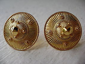 Handmade Khmer Fine Gold Earrings 24K. for pierced ears