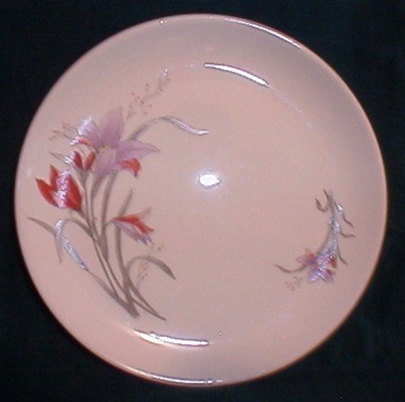 Made in China Purple and Orange Floral Plates