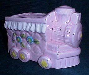 Pink Ceramic Train Planter for Nursery