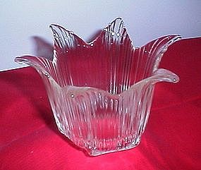 Six Point Ribbed Glass Vase