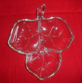 Hazel Atlas Glass Divided Leaf Dish