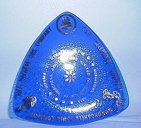 Chamber of Commerce Commerative Blue Glass Dish