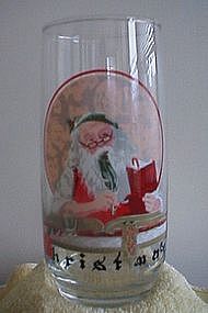 Norman Rockwell Santa/Coca Cola Glass