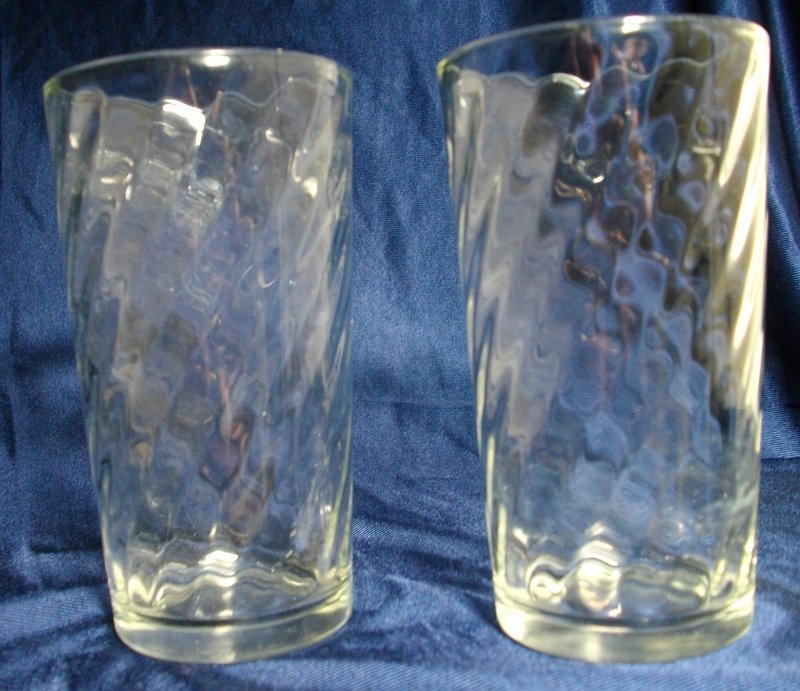 Vintage Spiral Pattern Glass Tumblers