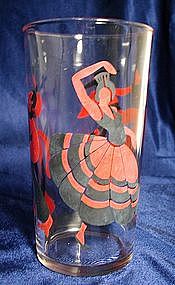 Hazel Atlas Flamenco Dancers Glass Tumbler