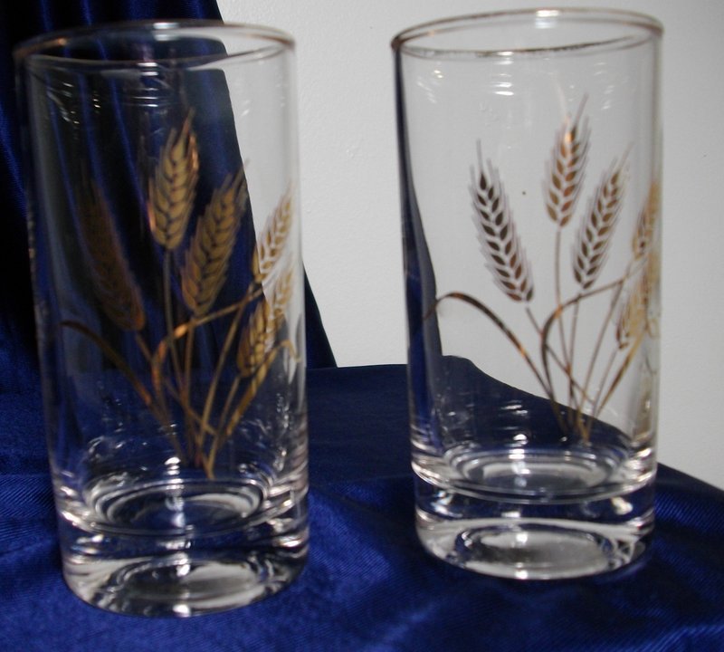 Anchor Hocking Gold Wheat Glass Tumblers