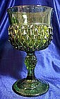 Indiana Diamond Point Green Wine Glass