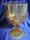 Amber Pattern Glass Goblet