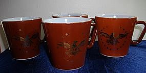 Pyrex American Gold Eagle Coffee Mugs