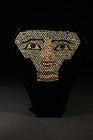 Ancient Egyptian faience beaded mummy mask, 600 BC