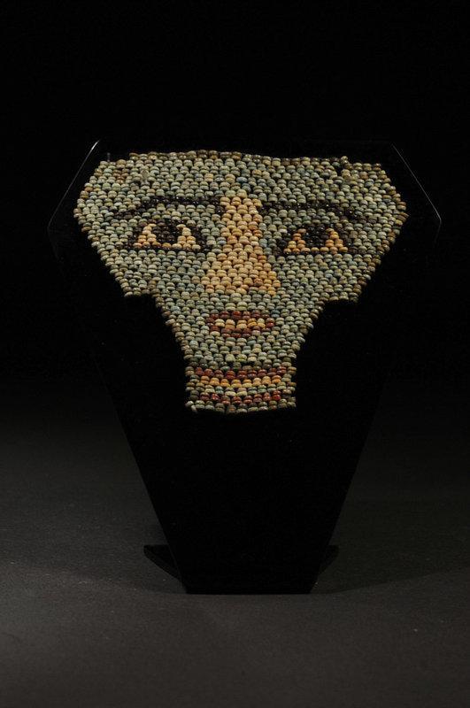 Ancient Egyptian faience beaded mummy mask, 600 BC