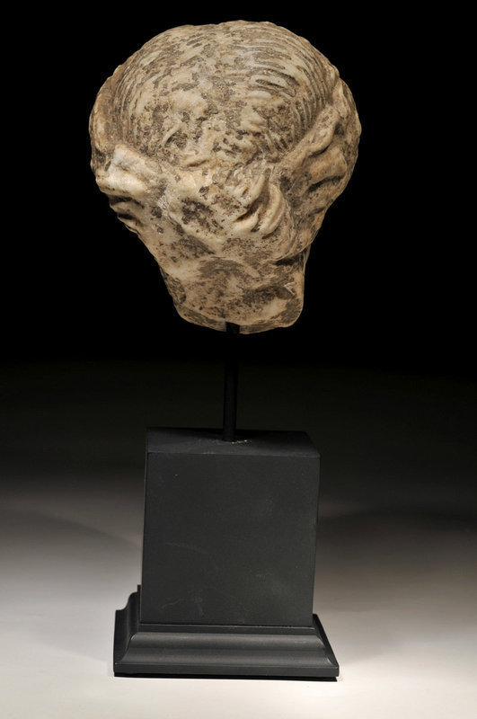Ancient Roman marble female head, 100 - 300 AD