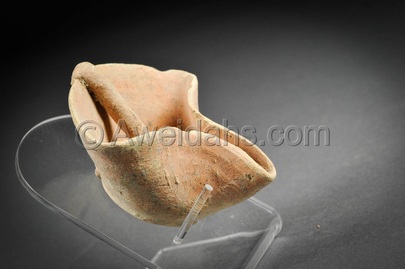 Crusader red slip pottery oil lamp,10th-11th Cent