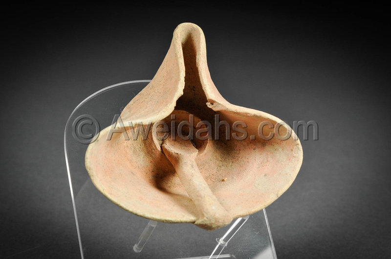 Crusader red slip pottery oil lamp,10th-11th Cent