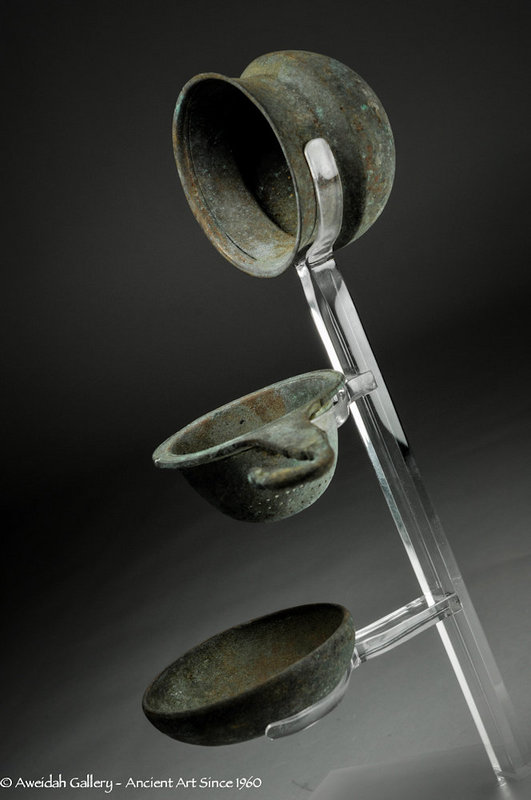 Ancient Greek bronze wine drinking set, 400 BC