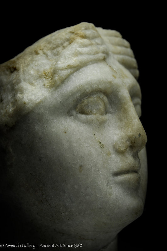 Ancient Roman marble head of a woman 100 – 300 AD