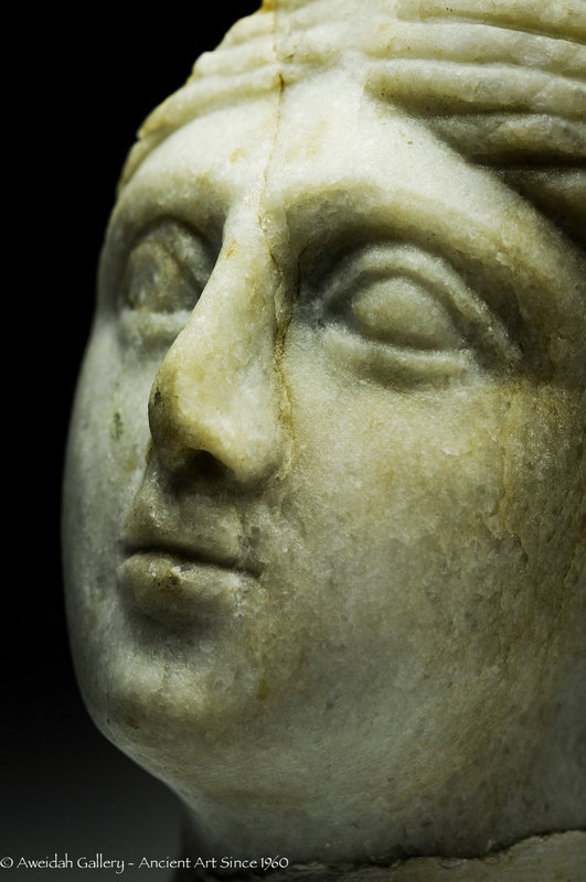Ancient Roman marble head of a woman 100 – 300 AD