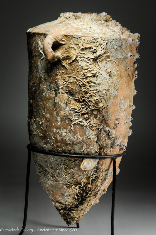 Ancient Phoenician shipwreck wine amphora, 800 BC