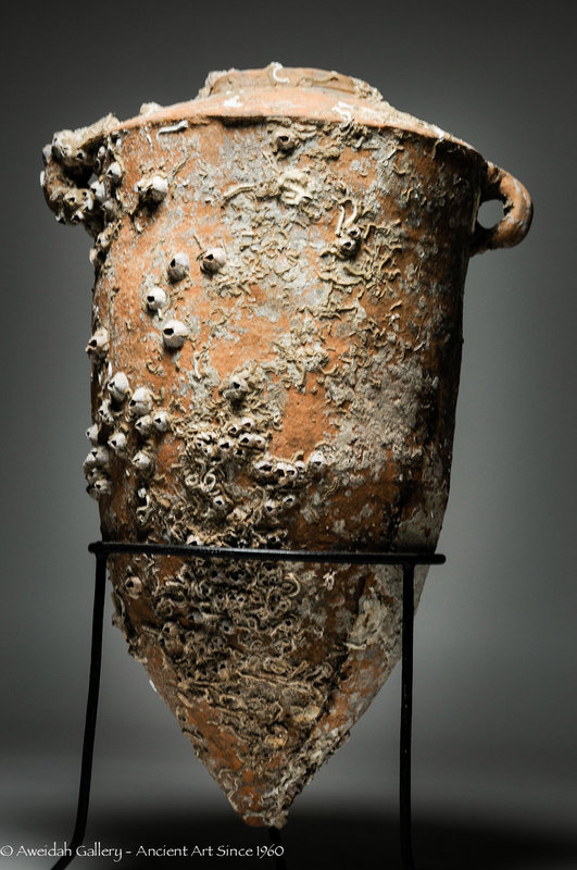 Ancient Phoenician shipwreck wine amphora, 800 BC