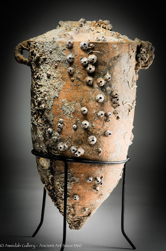 Ancient Phoenician shipwreck wine amphora, 800 BC