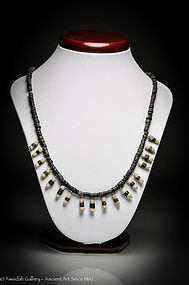 Ancient Roman Black and white beads necklace, 100 AD