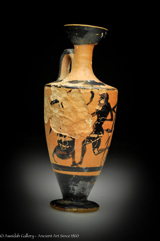 Ancient Greek Painted Pottery Lekythos, 500 BC